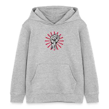 fist 2c rays - Sweat à capuche enfant bio Stanley/Stella - gris chiné - Devant - AI Model Kid Female (0cm)