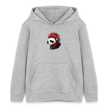 Cooles Punkrock Faultier - Kinder Organic Hoodie Mini Cruiser von Stanley/Stella - Grau meliert - Vorne - AI Model Kid Female (0cm)