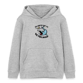 Angeln mit Papa ist das größte Glück - Kinder Organic Hoodie Mini Cruiser von Stanley/Stella - Grau meliert - Vorne - AI Model Kid Female (0cm)