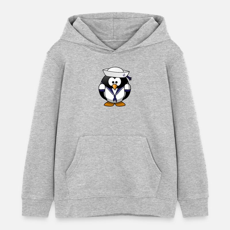 marin Penguin - Sweat à capuche enfant bio Stanley/Stella - gris chiné