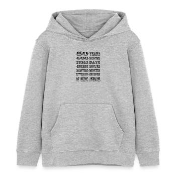 Life begins at fifty - Kids Organic Hoodie by Stanley/Stella - heather grey - Front - AI Model Kid Female (0cm)