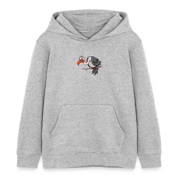vulture - Kids Organic Hoodie by Stanley/Stella - heather grey - Front - AI Model Kid Female (0cm)
