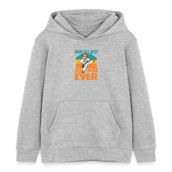 Die Judo-Mama aller Zeiten - Kinder Organic Hoodie Mini Cruiser von Stanley/Stella - Grau meliert - Vorne - AI Model Kid Female (0cm)