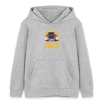 Zwinge mich nicht, meine Judo-Mom-Stimme zu benutzen - Kinder Organic Hoodie Mini Cruiser von Stanley/Stella - Grau meliert - Vorne - AI Model Kid Female (0cm)