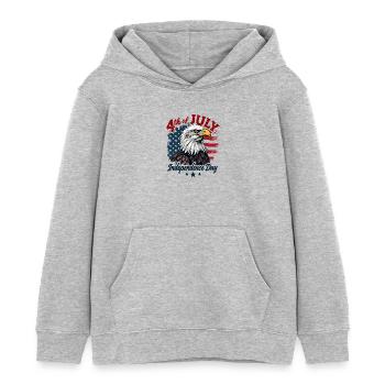Amerika USA Adler 4th July Independence Day - Kinder Organic Hoodie Mini Cruiser von Stanley/Stella - Grau meliert - Vorne - AI Model Kid Female (0cm)