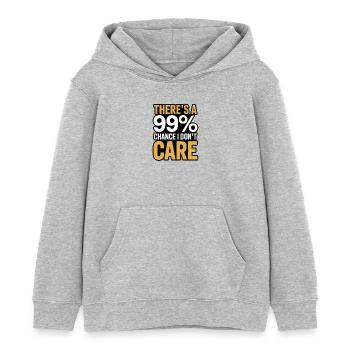 99% Chance das es mir egal ist Sarkasmus Spruch - Kinder Organic Hoodie Mini Cruiser von Stanley/Stella - Grau meliert - Vorne - AI Model Kid Female (0cm)