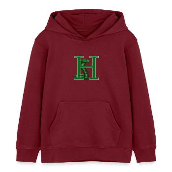 letter H - Kids Organic Hoodie by Stanley/Stella - burgundy - Front - AI Model Kid Female (0cm)