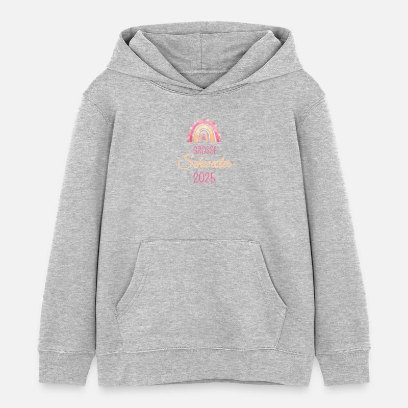 Große Schwester 2025 - Kinder Organic Hoodie Mini Cruiser von Stanley/Stella - Grau meliert