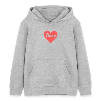 Dave Nom Red Heart Love Fan Rétro - Sweat à capuche enfant bio Stanley/Stella - gris chiné - Devant - AI Model Kid Female (0cm)