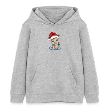 Pferd Weihnachten Süß Niedlich Xmas Weihnachtlich - Kinder Organic Hoodie Mini Cruiser von Stanley/Stella - Grau meliert - Vorne - AI Model Kid Female (0cm)
