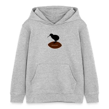Kiwi Rugby - Sweat à capuche enfant bio Stanley/Stella - gris chiné - Devant - AI Model Kid Female (0cm)