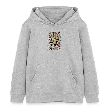 Bouldering Koala Bear Climbing Retro Gift - Kids Organic Hoodie by Stanley/Stella - heather grey - Front - AI Model Kid Female (0cm)