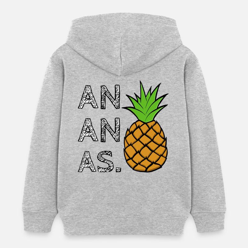 ANANAS. - Sweat à capuche enfant bio Stanley/Stella - gris chiné