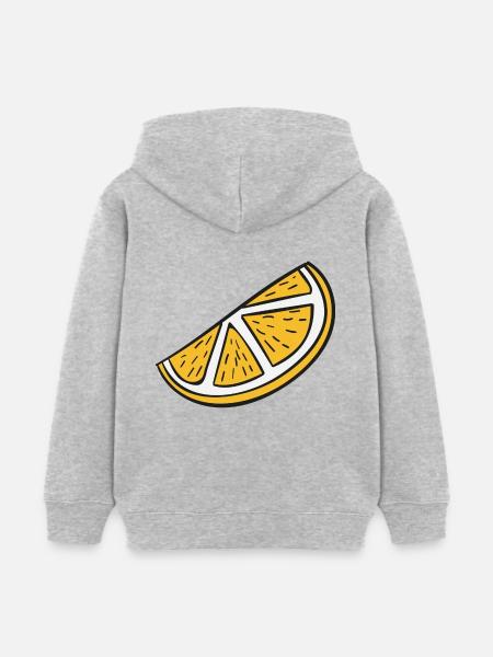 Orangenscheibe - Kinder Organic Hoodie Mini Cruiser von Stanley/Stella - Grau meliert