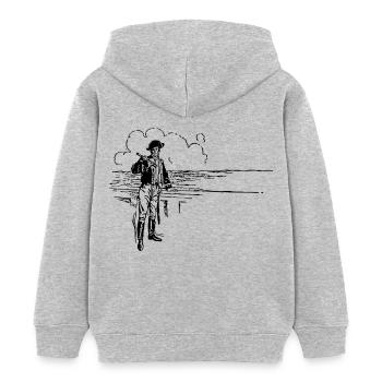bateau, barge u yacht voilier voilier bateau - Sweat à capuche enfant bio Stanley/Stella - gris chiné - Dos - AI Model Kid Female (0cm)