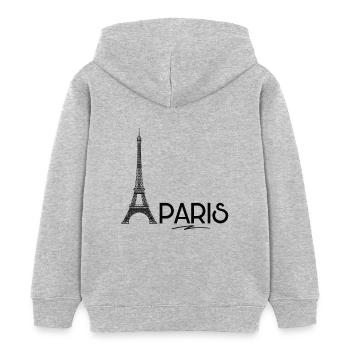 Paris - Tour Eiffel - Sweat à capuche enfant bio Stanley/Stella - gris chiné - Dos - AI Model Kid Female (0cm)