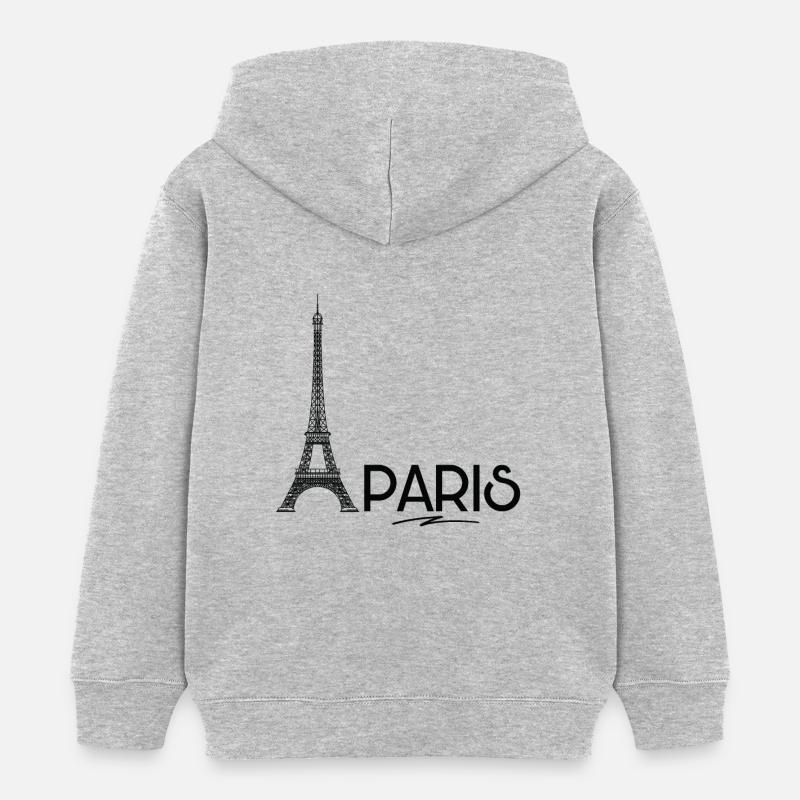 Paris - Tour Eiffel - Sweat à capuche enfant bio Stanley/Stella - gris chiné