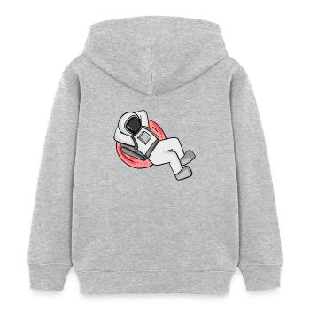 Astronaut - Sweat à capuche enfant bio Stanley/Stella - gris chiné - Dos - AI Model Kid Female (0cm)