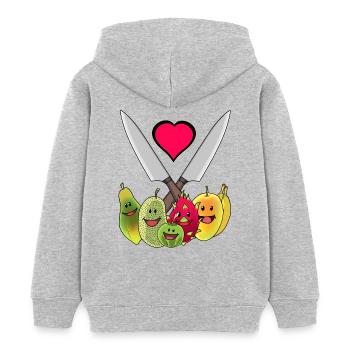 Küchenmesser Vegetarisch Früchte exotisch Obst - Kinder Organic Hoodie Mini Cruiser von Stanley/Stella - Grau meliert - Hinten - AI Model Kid Female (0cm)