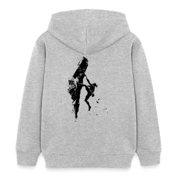 Escalade libre des Alpes : au sommet Limit Sports extrêmes - Sweat à capuche enfant bio Stanley/Stella - gris chiné - Dos - AI Model Kid Female (0cm)