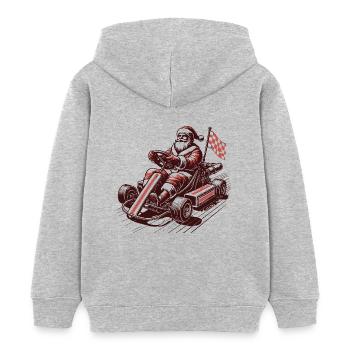 Père Noël en kart - Sweat à capuche enfant bio Stanley/Stella - gris chiné - Dos - AI Model Kid Female (0cm)