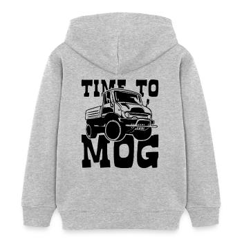 Time for MOG - Universal Vehicle Fan - Kids Organic Hoodie by Stanley/Stella - heather grey - Back - AI Model Kid Female (0cm)