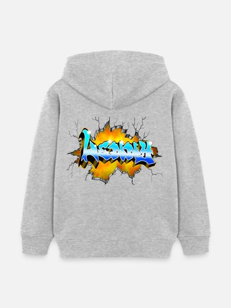 LENNY Graffiti - Kinder Organic Hoodie Mini Cruiser von Stanley/Stella - Grau meliert