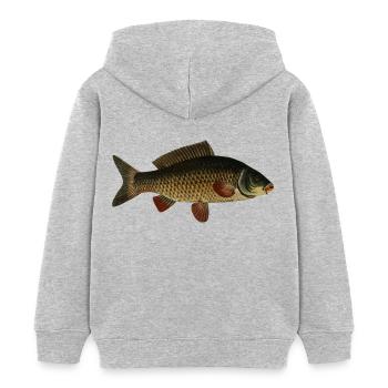 Fisch Karpfen - Kinder Organic Hoodie Mini Cruiser von Stanley/Stella - Grau meliert - Hinten - AI Model Kid Female (0cm)
