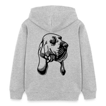 Bloodhound - race de chien - Sweat à capuche enfant bio Stanley/Stella - gris chiné - Dos - AI Model Kid Female (0cm)