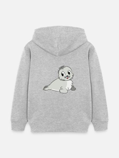 Baby Robbe - Kinder Organic Hoodie Mini Cruiser von Stanley/Stella - Grau meliert