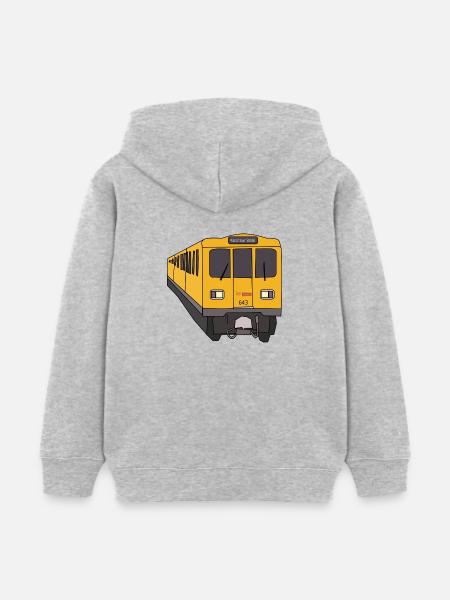 U-Bahn - Kinder Organic Hoodie Mini Cruiser von Stanley/Stella - Grau meliert