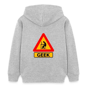 Geek - Sweat à capuche enfant bio Stanley/Stella - gris chiné - Dos - AI Model Kid Female (0cm)