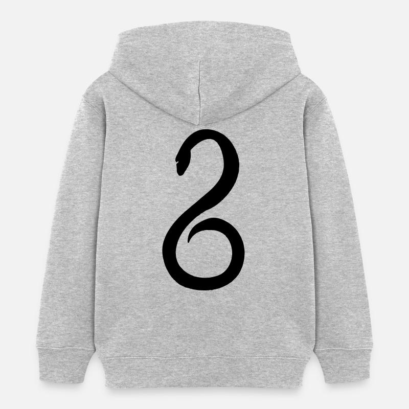 Serpent Idée de cadeau abstraite médecine symbole - Sweat à capuche enfant bio Stanley/Stella - gris chiné