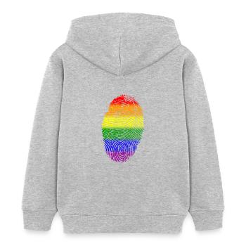 Regenbogen LGBT Fingerabdruck - Kinder Organic Hoodie Mini Cruiser von Stanley/Stella - Grau meliert - Hinten - AI Model Kid Female (0cm)