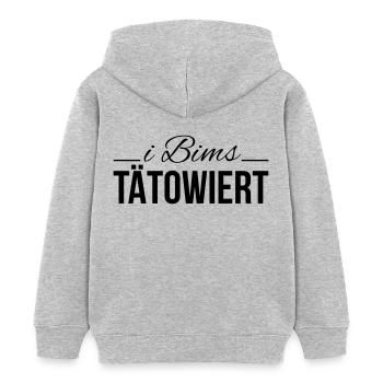 i bims tätowiert - Kinder Organic Hoodie Mini Cruiser von Stanley/Stella - Grau meliert - Hinten - AI Model Kid Female (0cm)