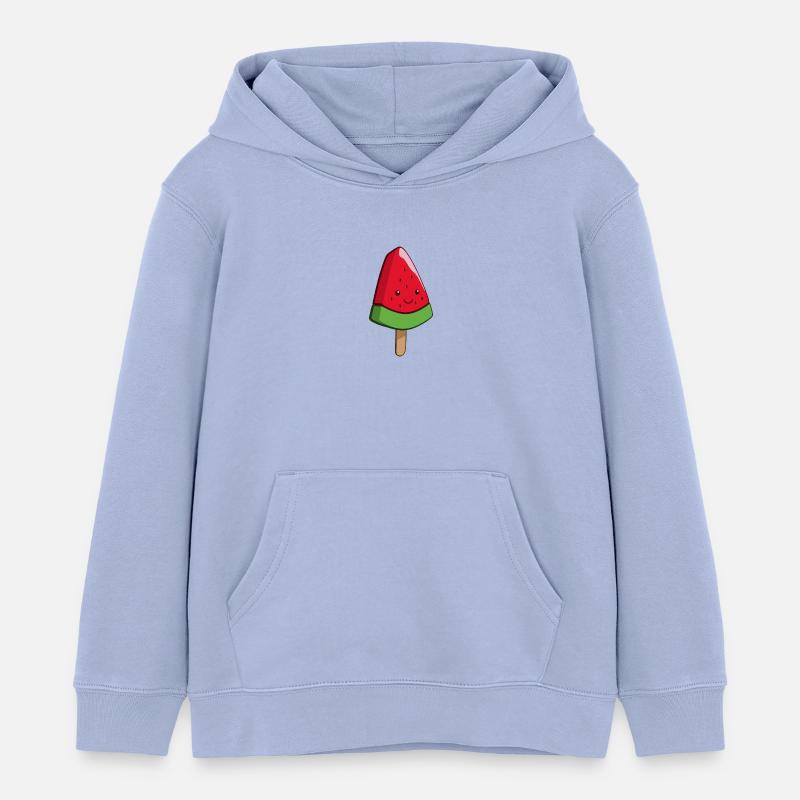 Glace à la pastèque Art sur un bâton - Sweat à capuche enfant bio Stanley/Stella - ciel