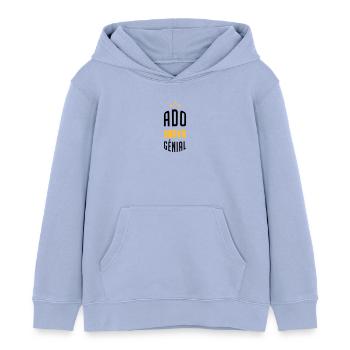 adolescent / enfant / ado / adolescente - Sweat à capuche enfant bio Stanley/Stella - ciel - Devant - AI Model Kid Male (0cm)