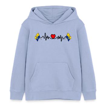 Drapeau de Durham avec battement de cœur - Sweat à capuche enfant bio Stanley/Stella - ciel - Devant - AI Model Kid Male (0cm)