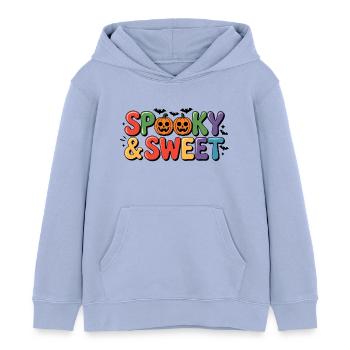 Motif d’Halloween effrayant et doux - Sweat à capuche enfant bio Stanley/Stella - ciel - Devant - AI Model Kid Male (0cm)