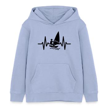 Battement de cœur de planche à voile - Sweat à capuche enfant bio Stanley/Stella - ciel - Devant - AI Model Kid Male (0cm)