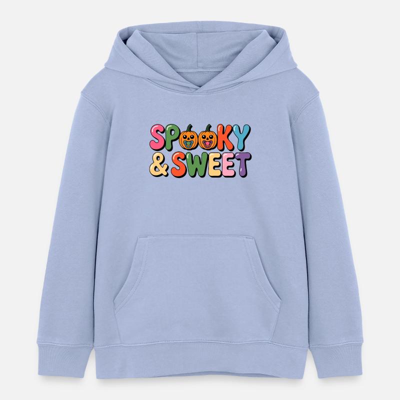 Motif d’Halloween effrayant et doux - Sweat à capuche enfant bio Stanley/Stella - ciel