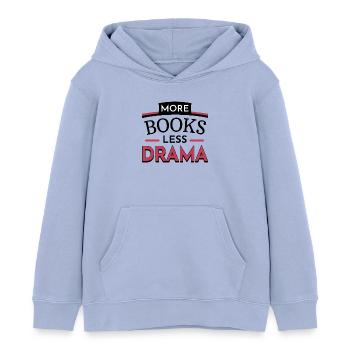 More Books - Kids Organic Hoodie by Stanley/Stella - sky - Front - AI Model Kid Male (0cm)