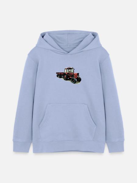 Belarus MTS 80 mit Anhänger - Kinder Organic Hoodie Mini Cruiser von Stanley/Stella - Sky