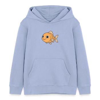 Dessin animé joyeux du poisson rouge orange - Sweat à capuche enfant bio Stanley/Stella - ciel - Devant - AI Model Kid Male (0cm)