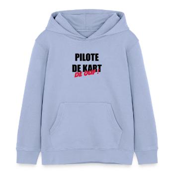 Karting / Kart / Pilote / Voiture - Sweat à capuche enfant bio Stanley/Stella - ciel - Devant - AI Model Kid Male (0cm)