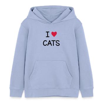 I love Cats cadeau pour les amis chats - Sweat à capuche enfant bio Stanley/Stella - ciel - Devant - AI Model Kid Male (0cm)