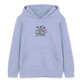 Blumen - Kinder Organic Hoodie Mini Cruiser von Stanley/Stella - Sky - Vorne - AI Model Kid Male (0cm)