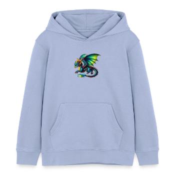 Drache - Kinder Organic Hoodie Mini Cruiser von Stanley/Stella - Sky - Vorne - AI Model Kid Male (0cm)