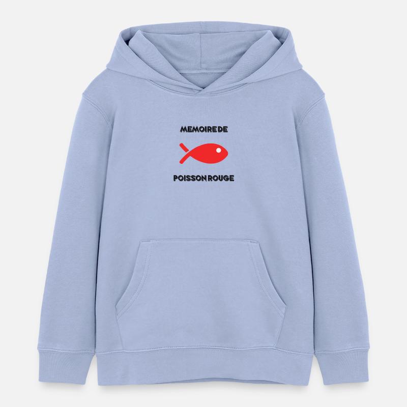 POISSON. MEMOIRE - Sweat à capuche enfant bio Stanley/Stella - ciel