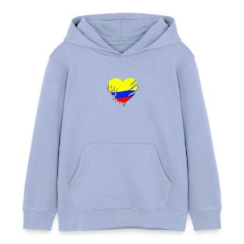 Colombie - Sweat à capuche enfant bio Stanley/Stella - ciel - Devant - AI Model Kid Male (0cm)